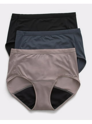 Hanes Comfort, Period. Women's Boyshort Underwear, Moderate Leaks,  Neutrals, 3-Pack Assorted 5 
