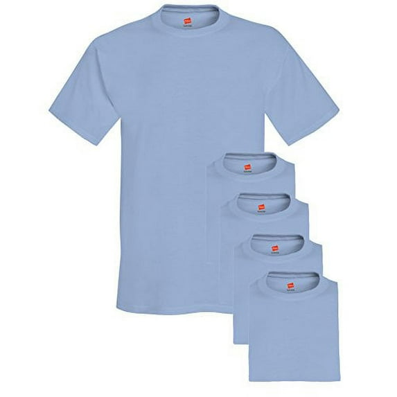 Hanes Comfort Soft Crew Neck Tee Pack of 5, Light Blue, XX-Large