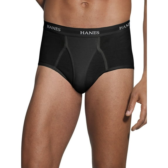 Hanes Brief 7 Pack No Ride Up Ultimate Men TAGLESS Waist Comfort Flex Black/Grey