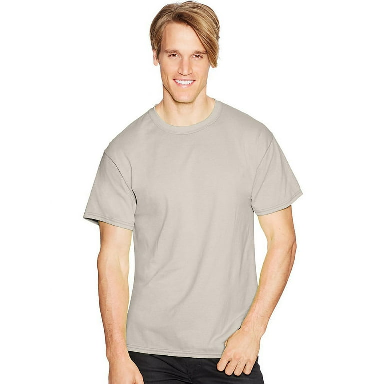 Hanes ComfortBlend; Eco Smart; Crewneck Men's T-Shirt, Color: Sand, Size: M  --- PACK OF 2 (Men's Athleticwear) 