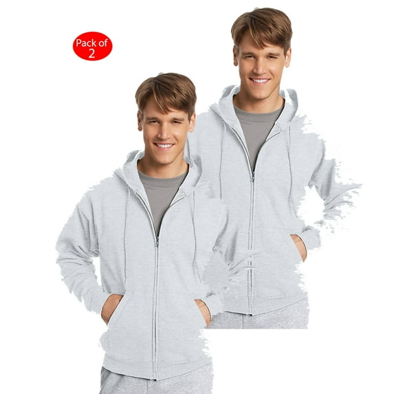 Hanes ComfortBlend; Eco Smart; Full Zip Hoodie, Color: Ash, Size: 3XL --- PACK OF 2 (Men's Athleticwear - Original Company Packing)