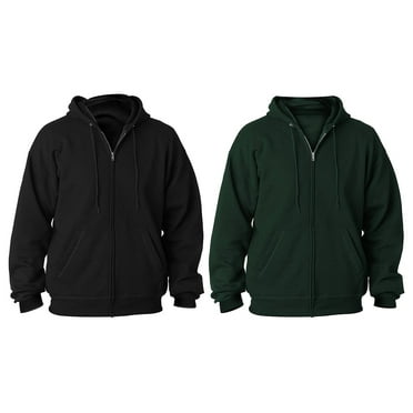 Hanes ComfortBlend® EcoSmart® Men`s Full Zip Hoodie (Pack of 2) (1 Black / 1 Deep Forest)
