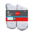 thumbnail image 1 of Hanes ComfortBlend Over-the-Calf Crew Socks 6-Pack White 6-12 Men's, 1 of 6