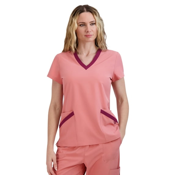 Hanes ComfortFit Stretch Women's Contrast V-neck Scrub Top
