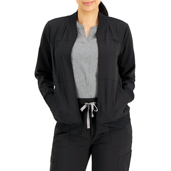 Hanes ComfortFit Stretch Women's and Women's Plus Bomber Scrub Jacket