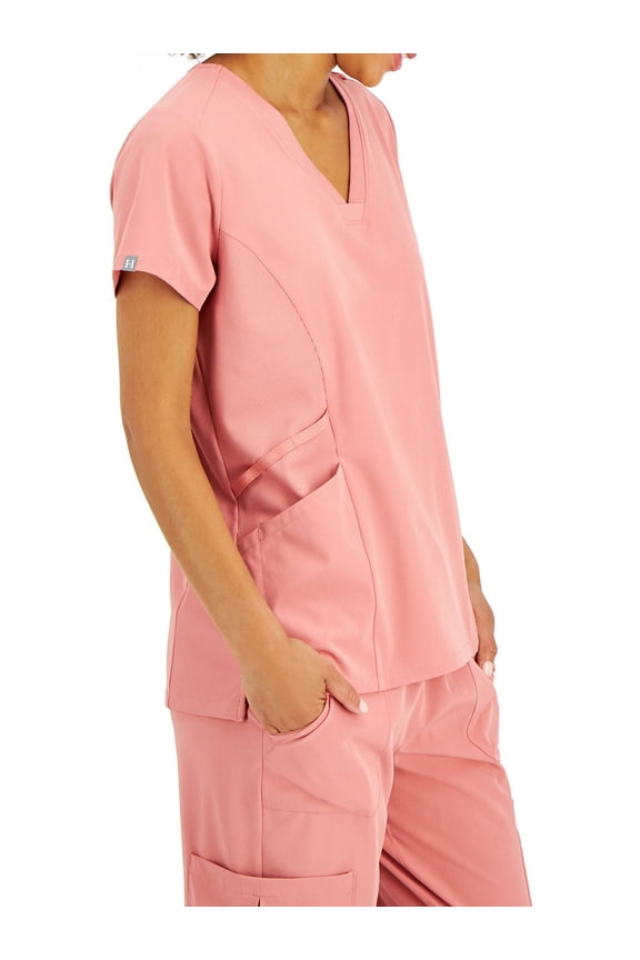 ComfortFit Stretch Women's and Women's Plus Vneck Rib Scrub Top