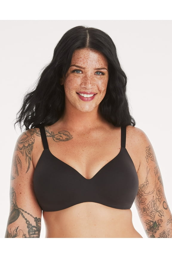 Womens No-Show Wireless Bra, Concealing Petals No-Show Bra with Convertible Straps