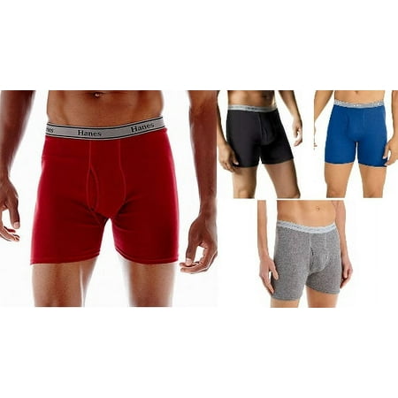 Hanes ComfortFlex Waistband Moisture Wicking Boxer Briefs 4-Pack Size: LG