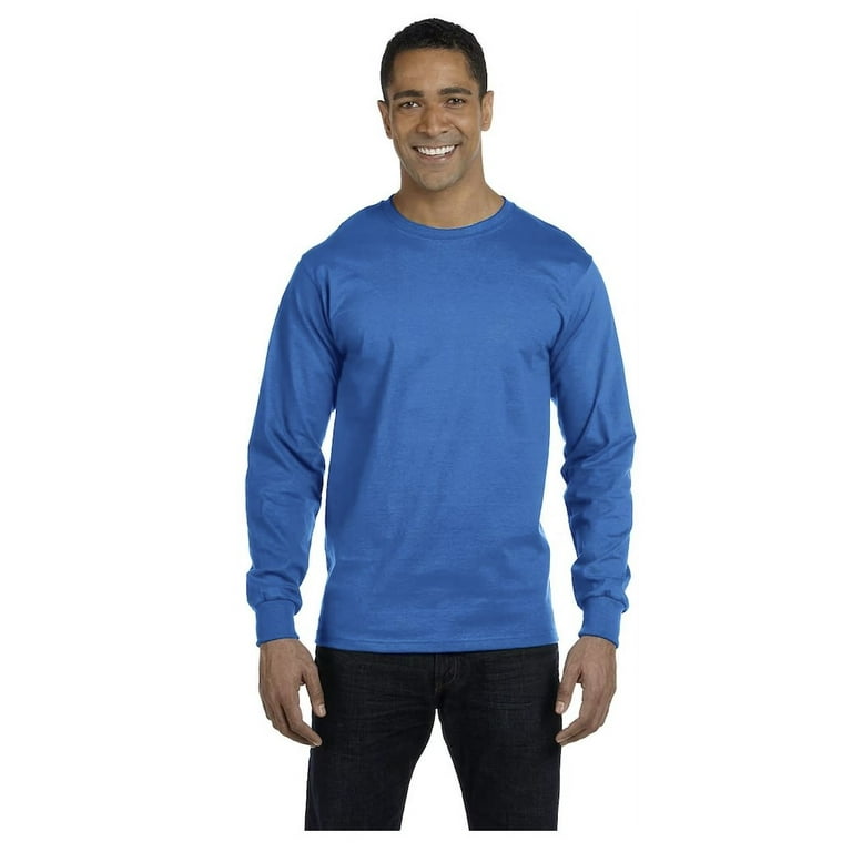 Hanes ComfortSoft Cotton Long-Sleeve T-Shirt (5286) Blue Bell