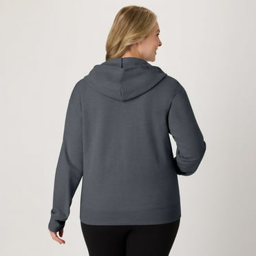 Hanes EcoSmart Women's Full-Zip Fleece Hoodie Slate Heather 2XL