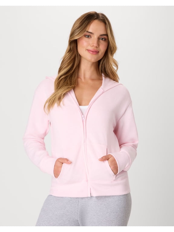 EcoSmart Women's Full-Zip Fleece Hoodie Pale Pink M
