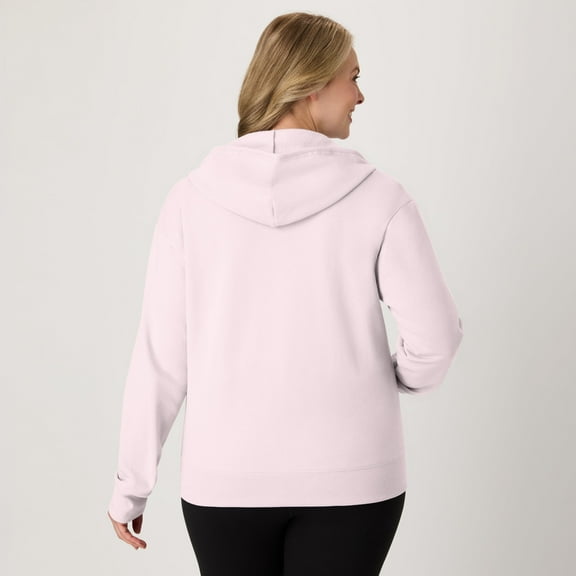 Hanes EcoSmart Women's Full-Zip Fleece Hoodie Pale Pink L