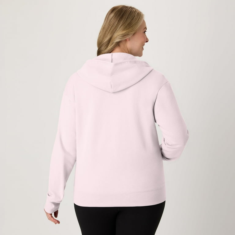 Hanes EcoSmart Women's Sweatshirt, Full-Zip Fleece Hoodie, Pale