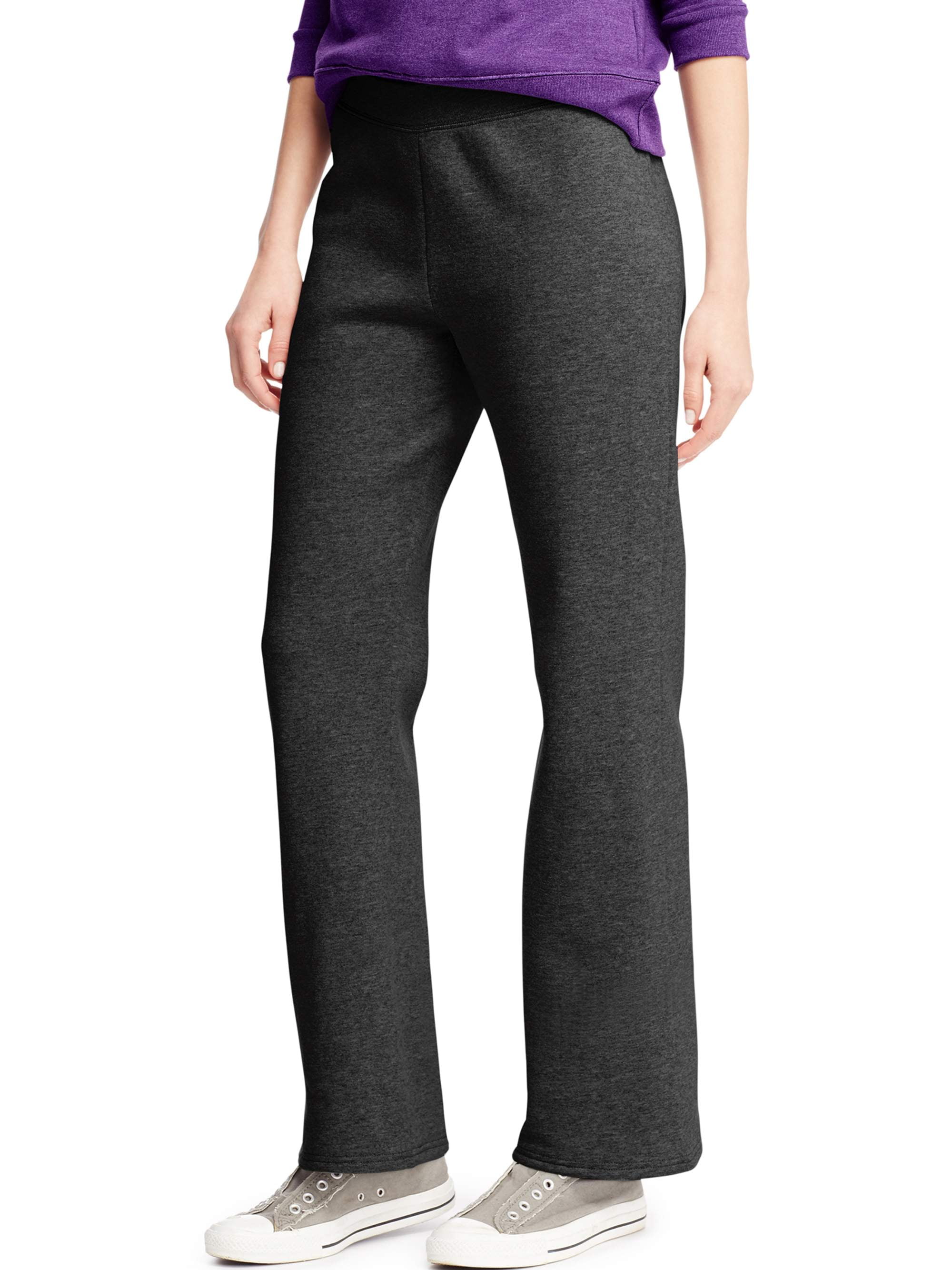 Hanes Brandclub Hanes ComfortSoft EcoSmart Women s Open Bottom Fleece Sweatpants Sizes S XXL and Petite