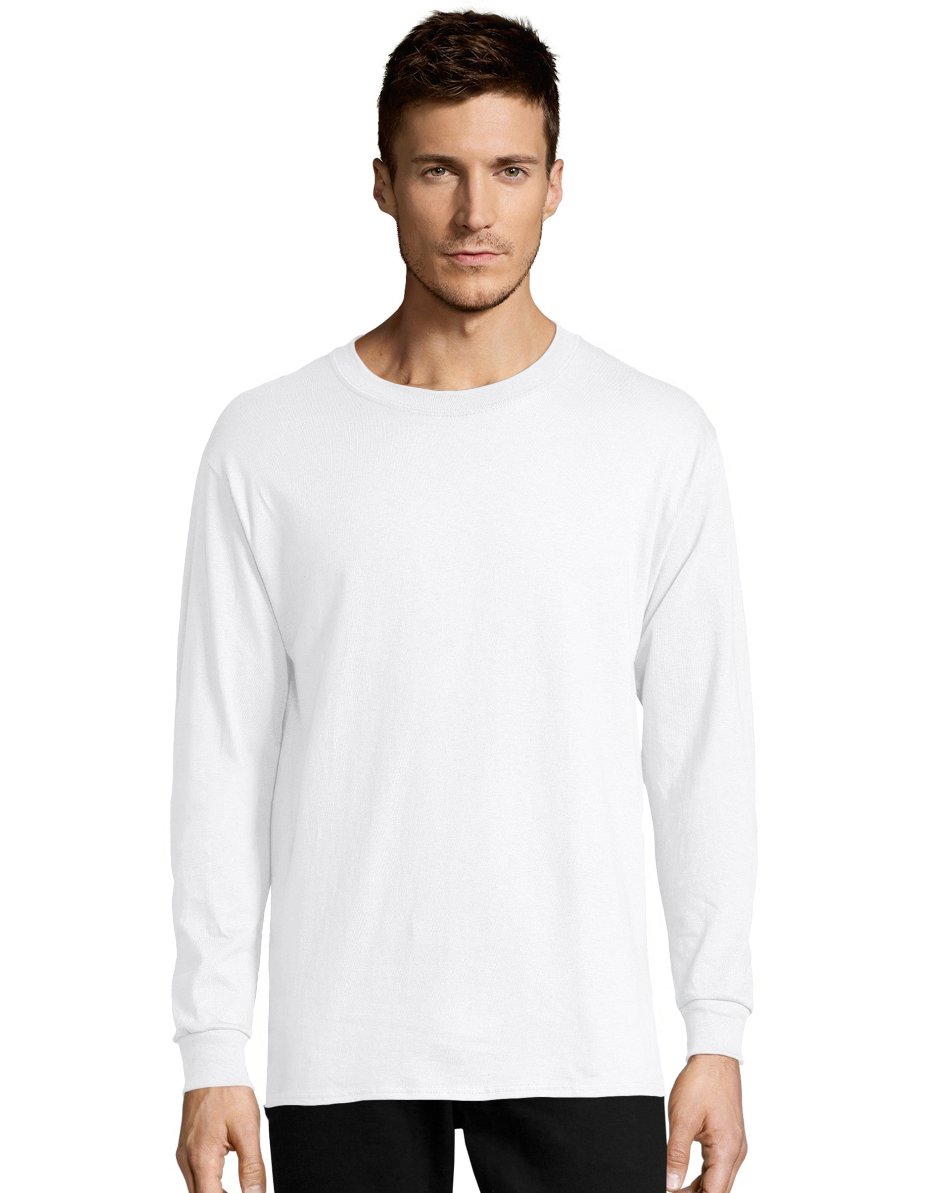 Hanes Men's ComfortSoft Long-Sleeve T-Shirt 4-Pack, 100