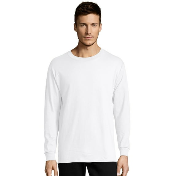 Hanes Long-Sleeve T-Shirt 4-Pack Tee ComfortSoft Men's 100% Cotton Heavyweight