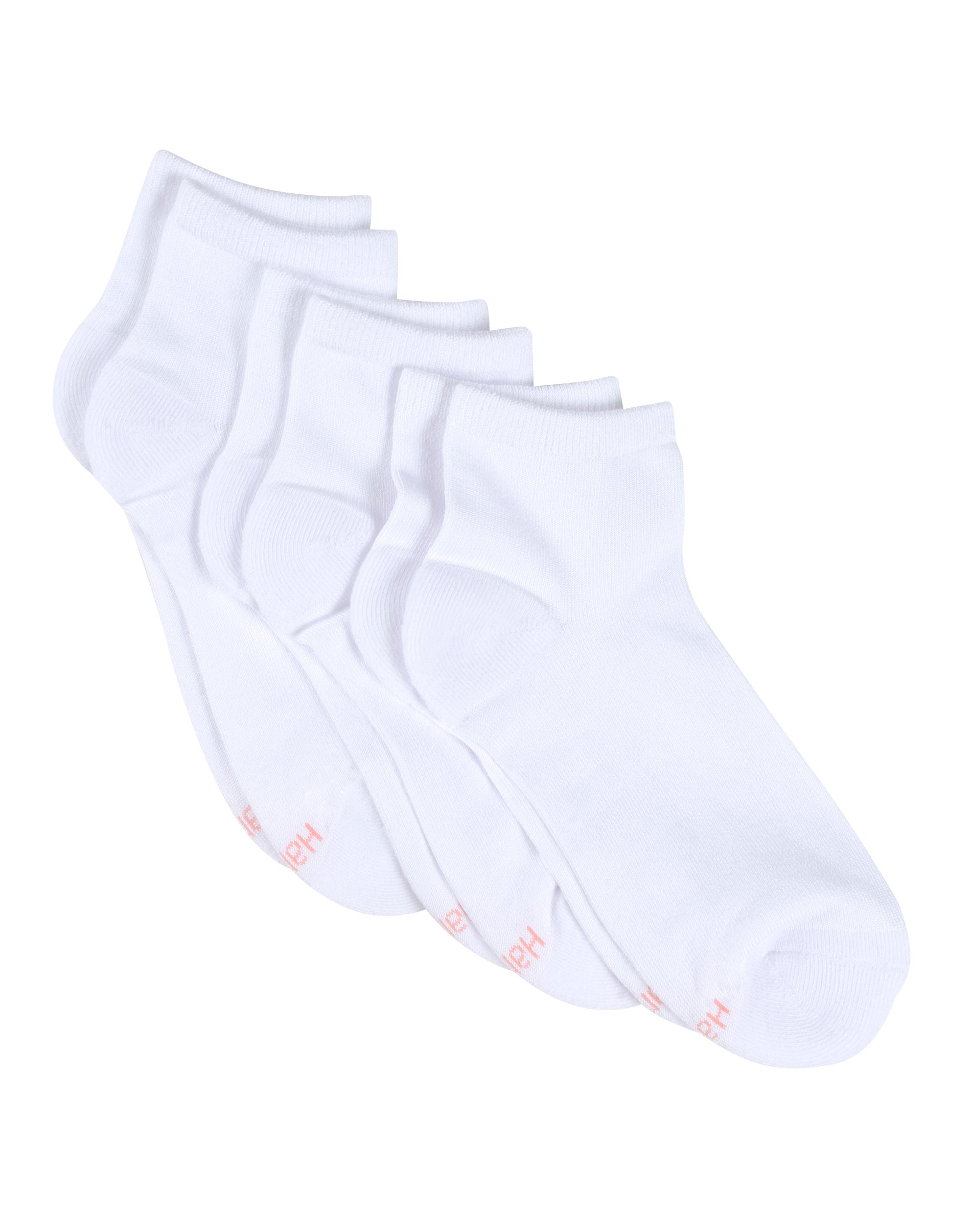 Hanes Ankle Socks 3Pack Women's Extended Sizes ComfortSoft White Size