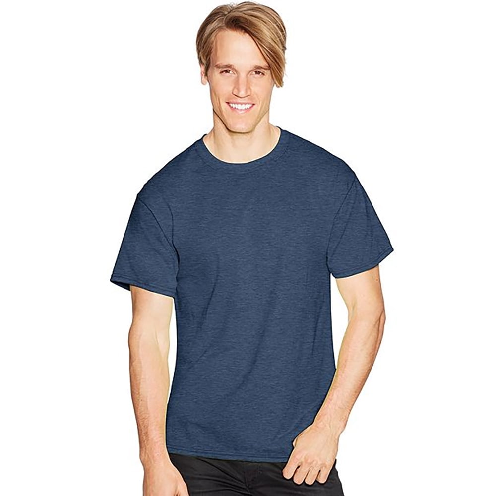 Hanes Comfortblend& Ecosmart& Crewneck Men's TShirt , 5170 , Heather Navy , Large