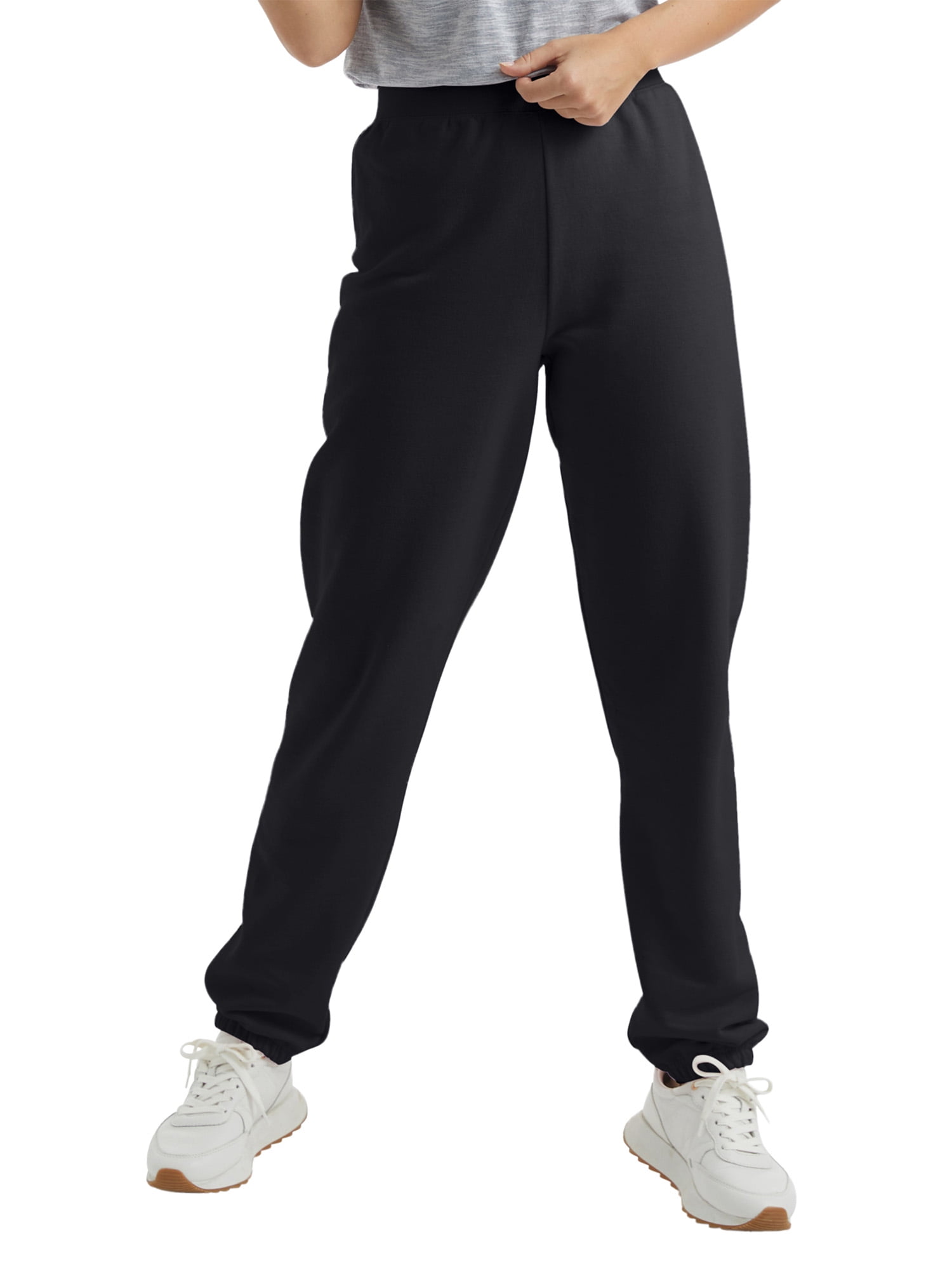 EcoSmart Women's Fleece Sweatpants with Cinched Cuffs, 30" Ebony L
