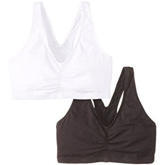 Hanes Constant Comfort Women's Bralette Pack, X-Temp, ComfortFlex Fit, 2-Pack White/Grey 2XL