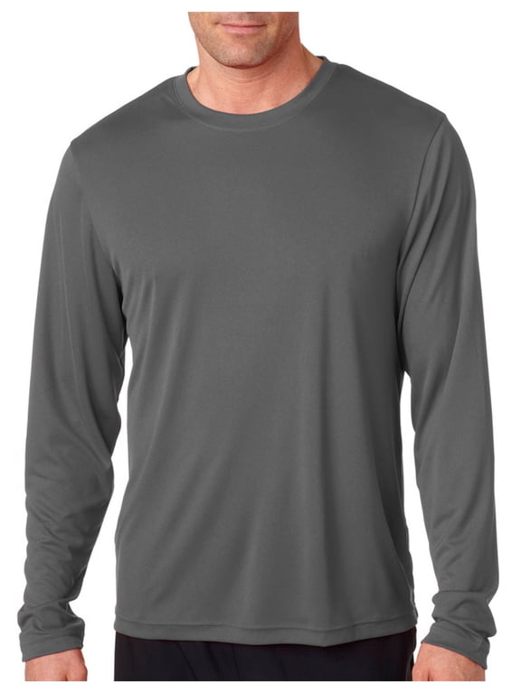 - Cool DRI Long Sleeve Performance T-Shirt - 482L, Graphite, 2X, Pack Of 2, Hanes Mens T-Shirts