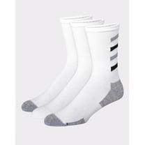 Hanes Cool DRI Men's Crew Socks with Ventilation, 3-Pairs White 12-14