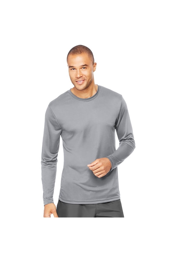 Cool DRI'Performance mens Long-Sleeve T-Shirt,Graphite,Small