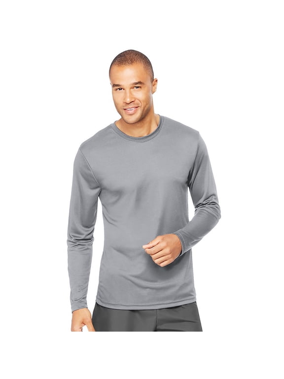 Cool DRI'Performance mens Long-Sleeve T-Shirt,Graphite,Small