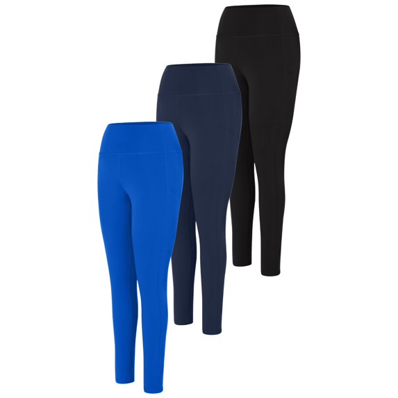 Hanes Cool DRI Women’s Legging, 3-Pack, Moisture-Wicking Performance Black/Navy/Deep Royal M
