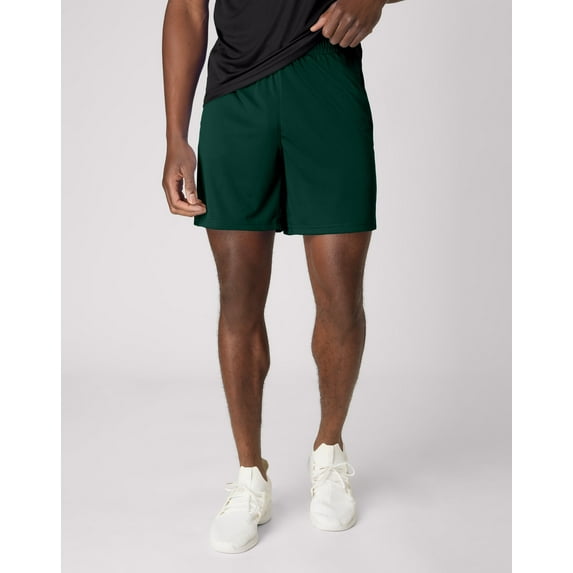 Hanes Cool DRI Men's Shorts Pack, 5-Pack, Moisture Wicking, Odor Protection, 7" Deep Forest/Navy Heather/Graphite/Black/Charcoal S