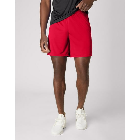 Hanes Cool DRI Men's Shorts Pack, 5-Pack, Moisture Wicking, Odor Protection, 7" Deep Red/Black/Graphite/Charcoal/Grey Heather XL