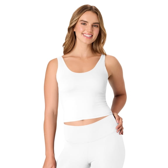 Hanes CoolDRI Women's Crop Tank with Built-in Shelf Bra, 3-Pack Charcoal/Teal/Flair Pink XL