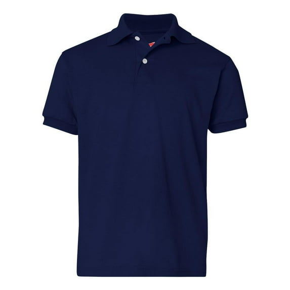 Hanes Cotton-Blend Jersey Polo (054Y) Navy, XS