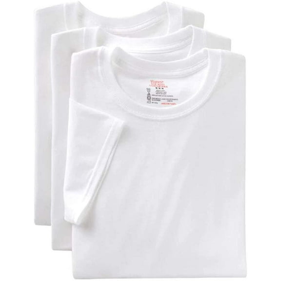 Hanes Cotton Modal Men's 3-Pack FreshIQ Crew Neck Tee, White, Small