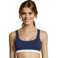 thumbnail image 1 of Hanes Cotton Stretch Comfort Flex Fit® Wirefree Bra 2-Pack Grey Heather/In The Navy S Women's, 1 of 4