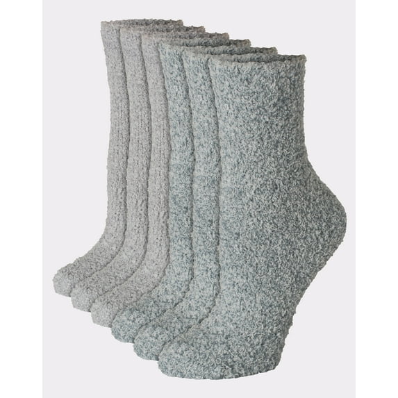 Hanes Cozy Crew Socks 6-Pack Women's Soft Fluffy Comfy sz 5-9 4 Color Choices