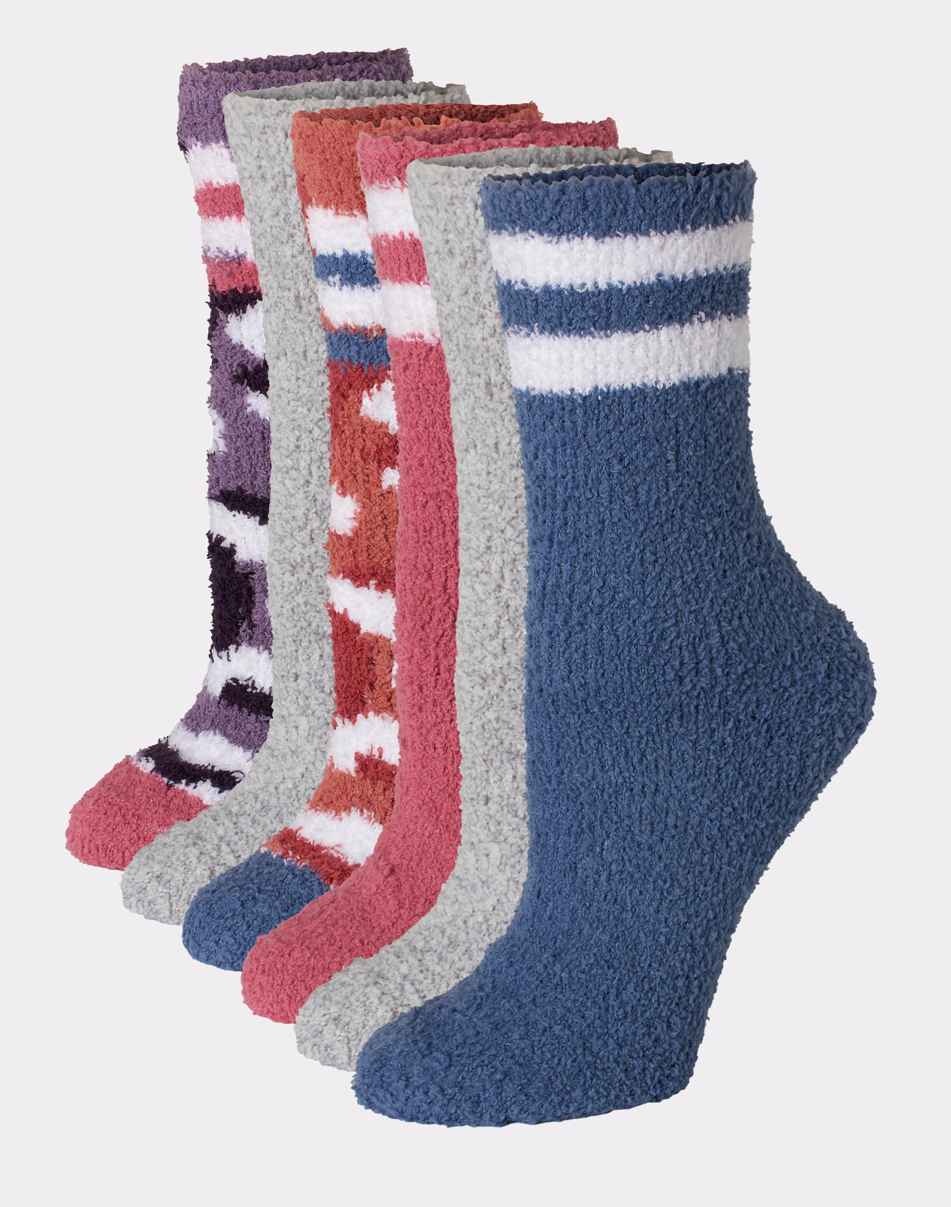 Hanes Cozy Crew Socks 6-Pack Women's Soft Fluffy Comfy sz 5-9 4 Color Choices