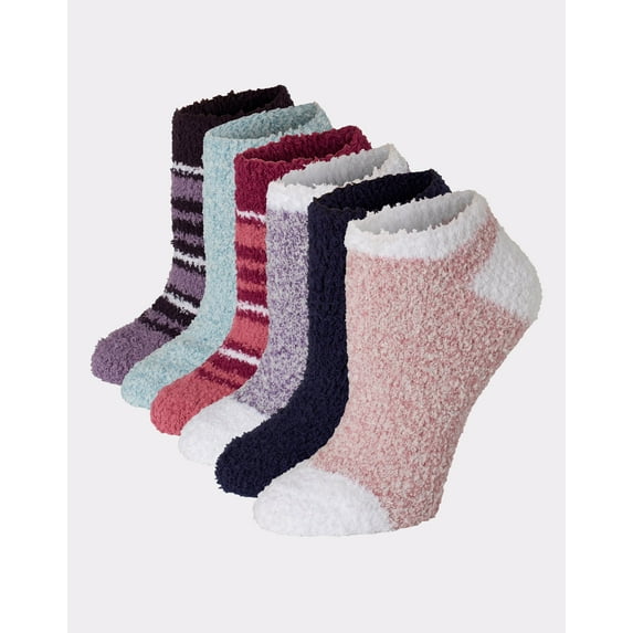 Hanes Cozy No Show Socks 6-Pack Women's Comfortable Fit Assorted Colors sz 5-9