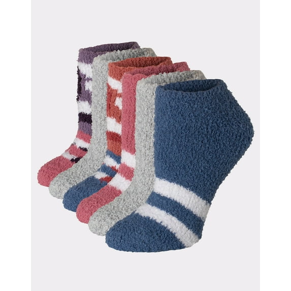 Hanes Cozy No Show Socks 6-Pack Women's Comfortable Fit Assorted Colors sz 5-9