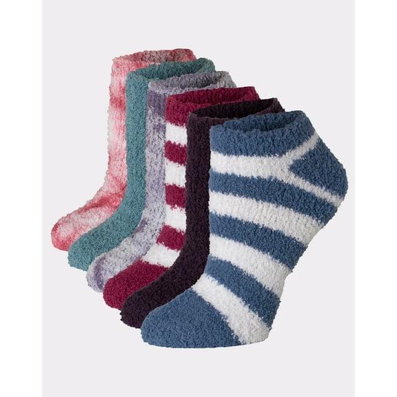 Hanes Cozy No Show Socks 6-Pack Women's Comfortable Fit Assorted Colors sz 5-9