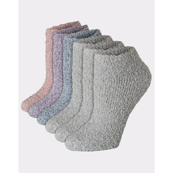 Hanes Cozy No Show Socks 6-Pack Women's Comfortable Fit Assorted Colors sz 5-9