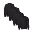 thumbnail image 1 of Hanes Crewneck Sweatshirt for Youth | Black Ecosmart Soft Fleece Pullover Sweatshirt 7.8 oz 50/50 Cotton/polyester, Pack of 4 - S Size, 1 of 5