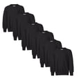thumbnail image 1 of Hanes Crewneck Sweatshirt for Youth | Black Ecosmart Soft Fleece Pullover Sweatshirt 7.8 oz 50/50 Cotton/polyester, Pack of 6 - S Size, 1 of 5
