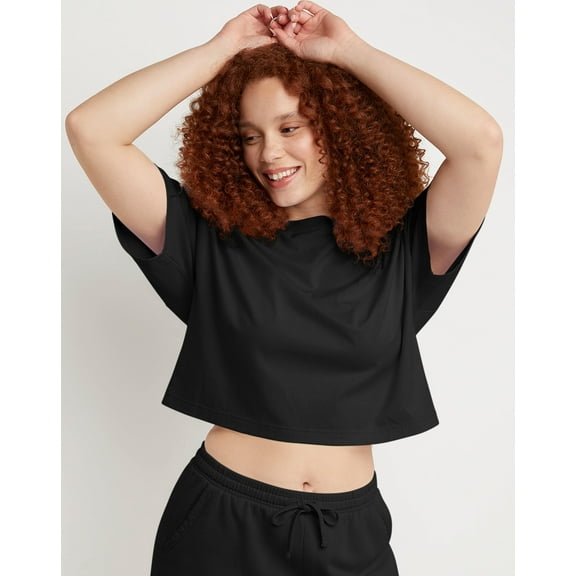 Hanes Cropped T-Shirt Originals Women's Short Sleeve Ringspun 100% Cotton xs-2xl