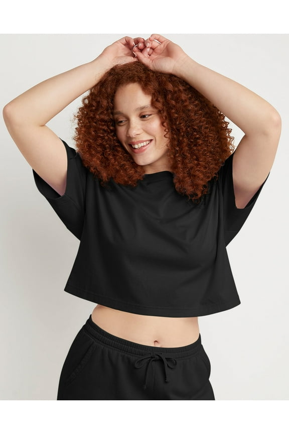 Cropped T-Shirt Originals Women's Short Sleeve Ringspun 100% Cotton xs-2xl