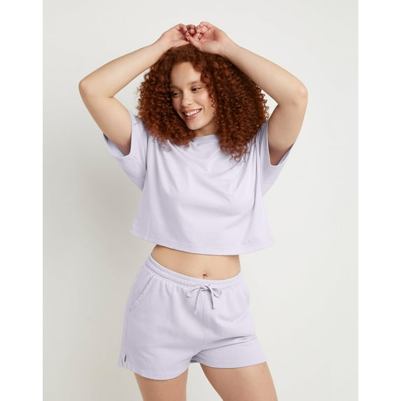 Hanes Cropped T-Shirt Originals Women's Short Sleeve Ringspun 100% Cotton xs-2xl