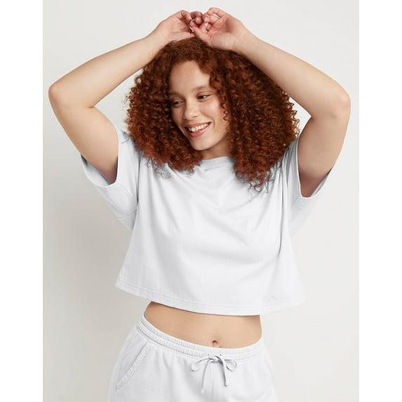 Hanes Cropped T-Shirt Originals Women's Short Sleeve Ringspun 100% Cotton xs-2xl