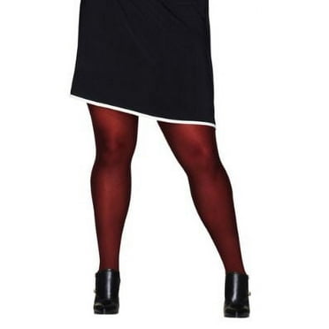 Hanes Curves Control Top Opaque Tights Cherry Pie 1X/2X Women's