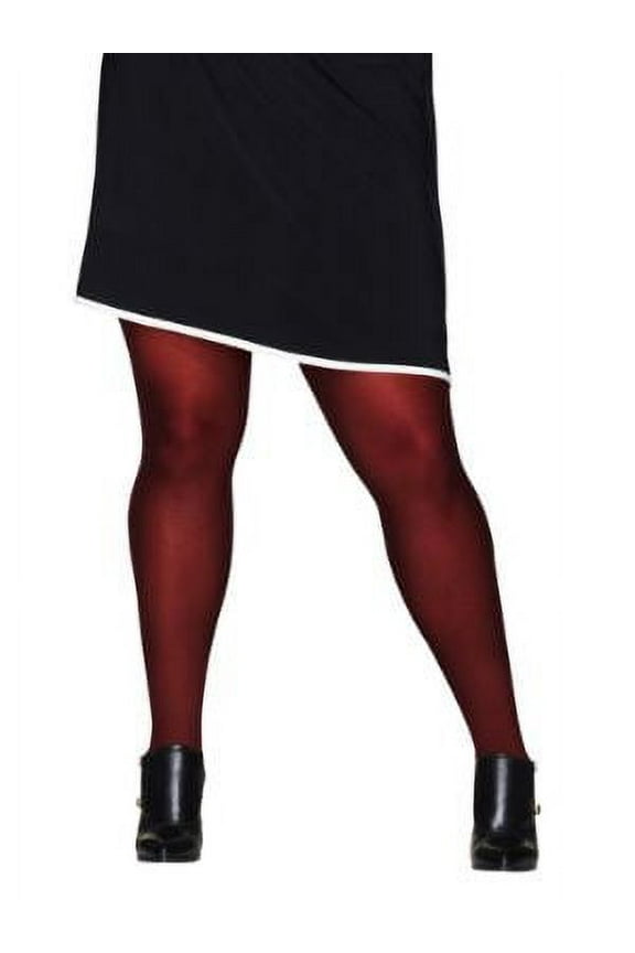 Hanes Curves Control Top Opaque Tights Cherry Pie 1X/2X Women's