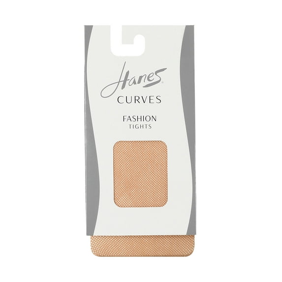 Hanes Curves Fishnet Tights Nude 1X/2X Women's